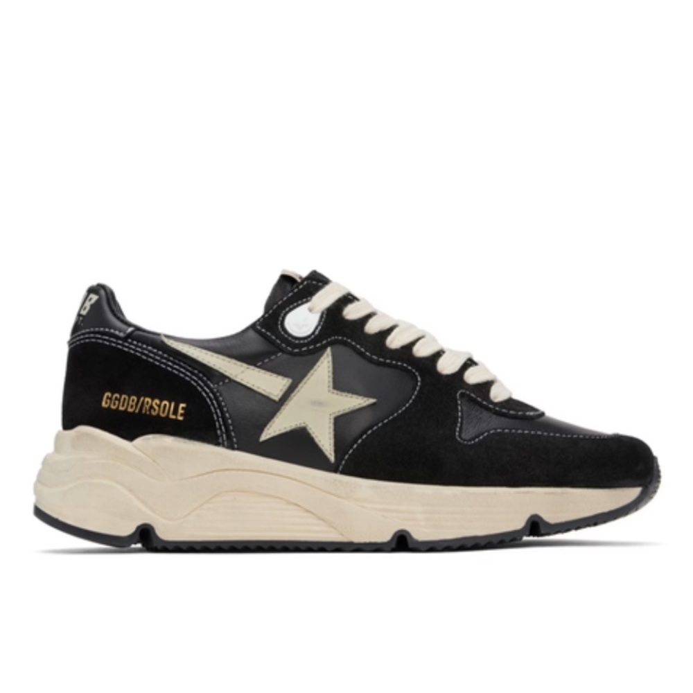 Golden Goose Black and Cream Athletic Shoes